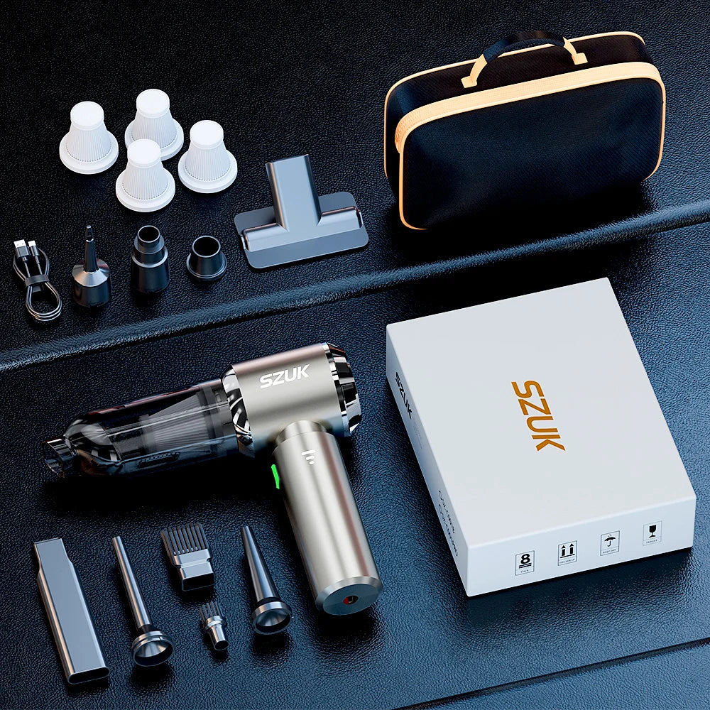 Aspirador Portátil SZUK 985000PA - Para Carro e Casa, Compacto e Potente, com Função de Sopro Aspirador Portátil SZUK 985000PA - Para Carro e Casa, Compacto e Potente, com Função de Sopro